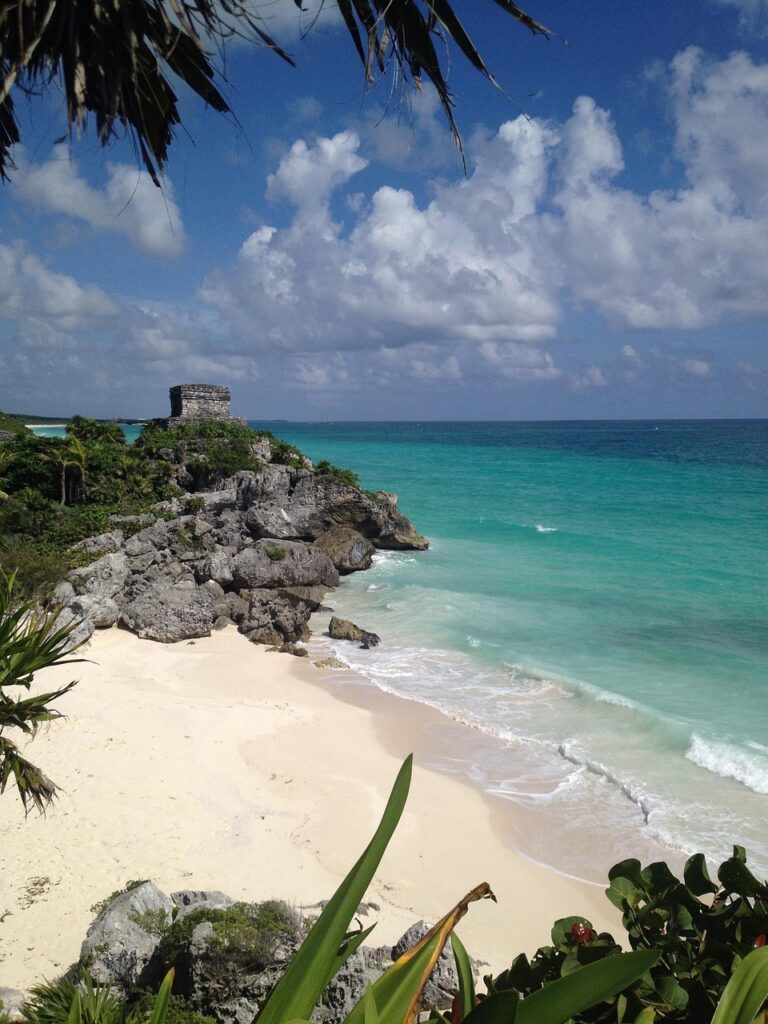 tulum, beach, turquoise, sand, scenery, nature, sea, calm down, clouds, quintana roo, tulum, tulum, tulum, tulum, tulum